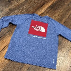 North Face Heather Blue Long Sleeve